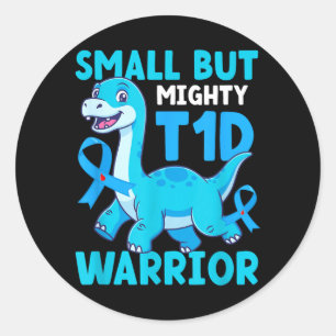 Sticker Rond Petit mais puissant guerrier T1d diabète de type 1