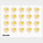 Sticker Rond Petit Merci Baby shower soleil très beaucoup (Feuille)