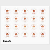 Sticker Rond Petit Merci de Baby shower Citrouille (Feuille)