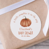 Sticker Rond Petit Merci de Baby shower Citrouille