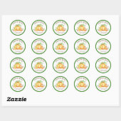 Sticker Rond Petit Merci de Baby shower Citrouille (Feuille)