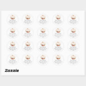 Sticker Rond Petit Merci de Baby shower Citrouille (Feuille)