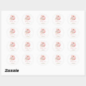 Sticker Rond Petit Merci de Baby shower Citrouille rose (Feuille)