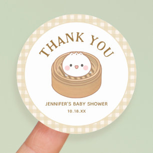 Sticker Rond Petit Merci de Baby shower en dumping