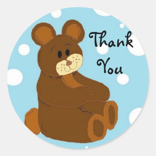 Sticker Rond Petit Merci d'ours (Devant)
