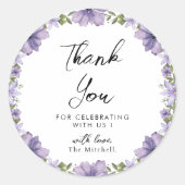 Sticker Rond Petit Merci Fleur sauvage pourpre (Devant)