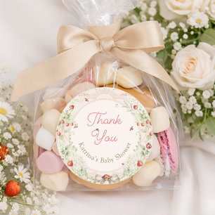 Sticker Rond Petit Merci pour la Baby Shower de Love Bug