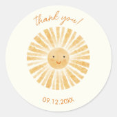 Sticker Rond Petit Merci solaire (Devant)