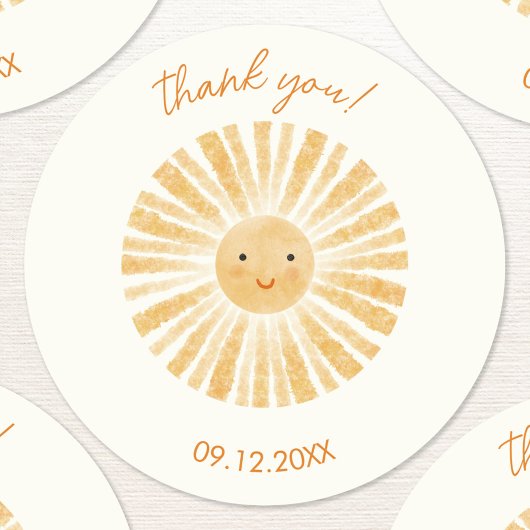 Sticker Rond Petit Merci solaire