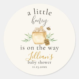 Sticker Rond Petit Miel En Route Faveur De Baby Shower Bee