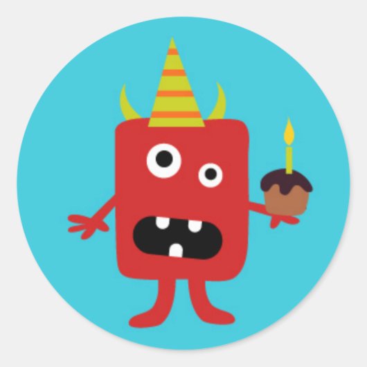 Sticker Rond Petit monstre (Devant)