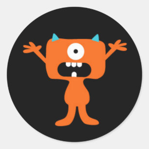 Sticker Rond Petit monstre