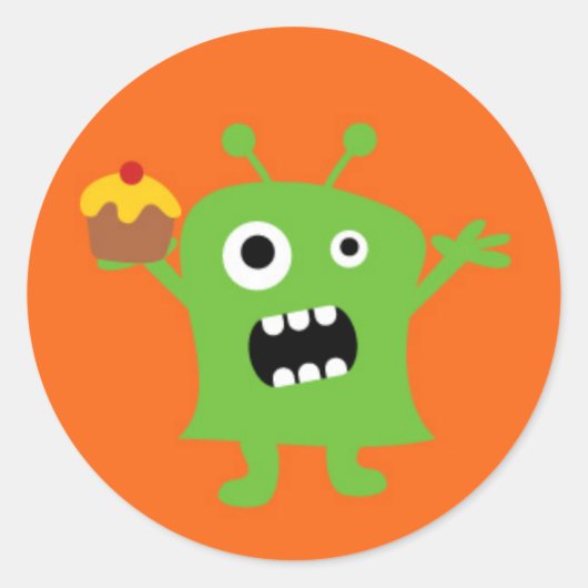 Sticker Rond Petit monstre (Devant)