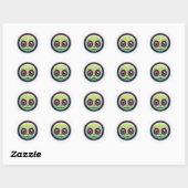 Sticker Rond Petit monstre d'halloween (Feuille)