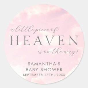 Sticker Rond Petit morceau de Baby shower rose du ciel