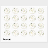 Sticker Rond Petit morceau floral blanc du ciel (Feuille)