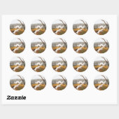 Sticker Rond Petit Nimble Weasel Putorius agilis Illustration (Feuille)