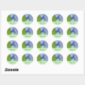Sticker Rond Petit Oiseau Bleu Merci (Feuille)
