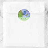 Sticker Rond Petit Oiseau Bleu Merci (Sac)