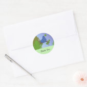 Sticker Rond Petit Oiseau Bleu Merci (Enveloppe)