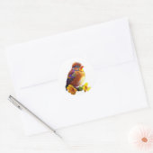 Sticker Rond Petit oiseau mignon (Enveloppe)