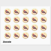 Sticker Rond Petit oiseau mignon de Noël (Feuille)