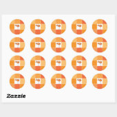 Sticker Rond petit oiseau orange (Feuille)