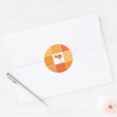Sticker Rond petit oiseau orange (Enveloppe)