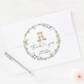 Sticker Rond petit ours de feuillage d'eucalyptus (Enveloppe)