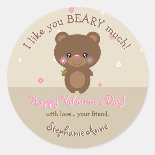 Sticker Rond Petit Ours doux (Devant)