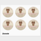 Sticker Rond Petit Ours doux (Feuille)