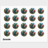 Sticker Rond Petit Papillon Fée Volant (Feuille)