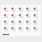 Sticker Rond Petit Papillon rose (Feuille)