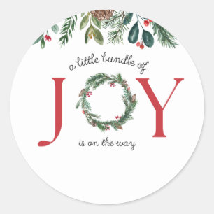 Sticker Rond petit paquet d'autocollants de baby shower de joie