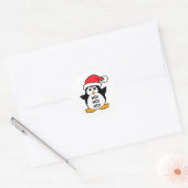 Sticker Rond Petit Penguin de Noël Ho Ho Ho (Enveloppe)