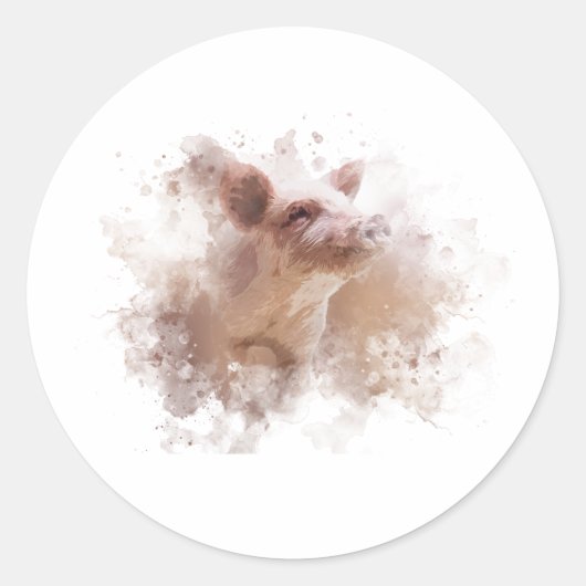 Sticker Rond Petit Piggy (Devant)
