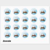 Sticker Rond Petit pilote sur le chemin (Feuille)