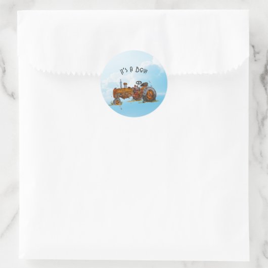 Sticker Rond Petit pilote sur le chemin (Sac)