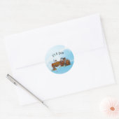 Sticker Rond Petit pilote sur le chemin (Enveloppe)