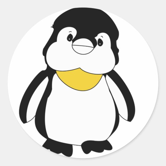 Sticker Rond Petit Pingouin mignon (Devant)