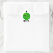 Sticker Rond Petit pois de gomme amusant Veggie Pun (Sac)