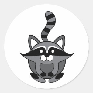 Sticker Rond Petit Raton Laveur