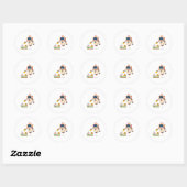 Sticker Rond Petit robot jardinier (Feuille)