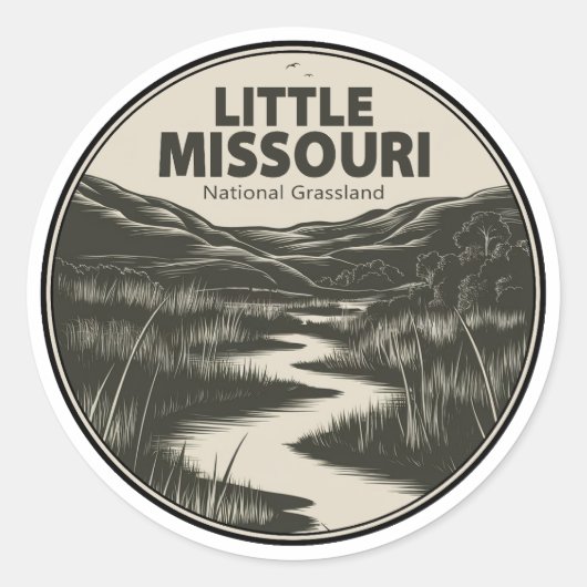 Sticker Rond Petit ruisseau national des Prairies du Missouri (Devant)