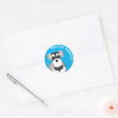 Sticker Rond Petit Schnauzer mignon chien caricature (Enveloppe)