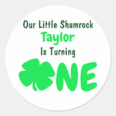 Sticker Rond Petit Shamrock 1er anniversaire (Devant)