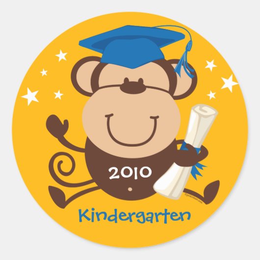 Sticker Rond Petit Singe Diplômé sur mesure (Devant)
