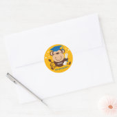 Sticker Rond Petit Singe Diplômé sur mesure (Enveloppe)