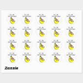 Sticker Rond Petit singe sur Banana 2e anniversaire (Feuille)