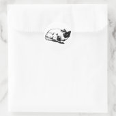 Sticker Rond Petit somme de chat, édition hiver (Sac)